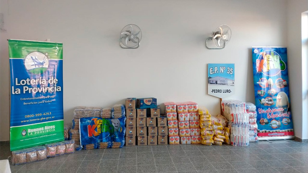 La tonelada de alimentos viajó para Villarino