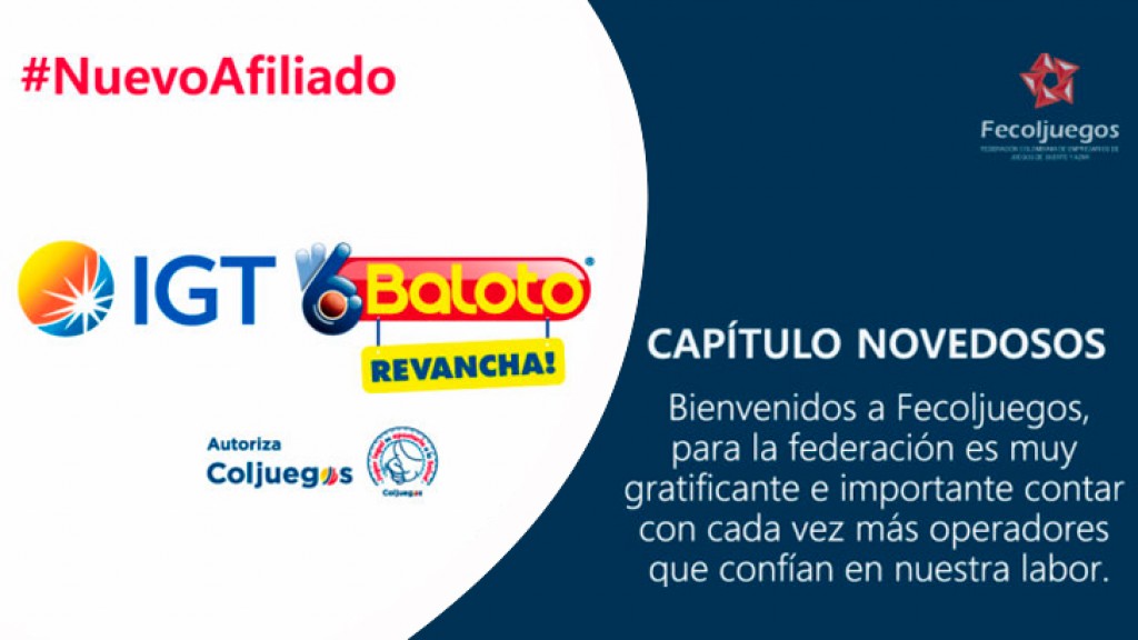 IGT Baloto, nuevo afiliado en el capítulo de novedosos en Fecoljuegos