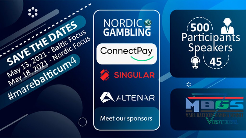MARE BALTICUM Gaming Summit announces its main sponsors, Nordic Gambling, Altenar, Singular and ConnectPay