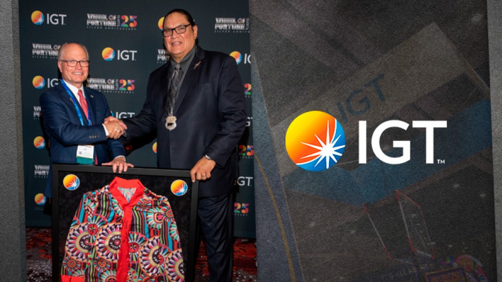 IGT Celebrates 25th Anniversary of Wheel of Fortune Slots with Gift Presentation to NIGA Chairman Ernie Stevens