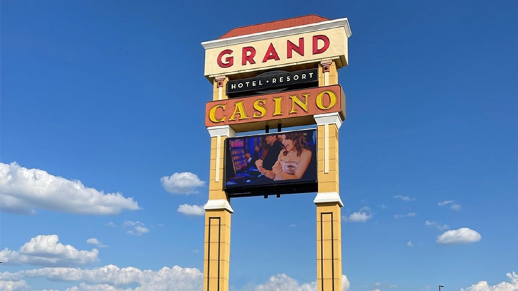 JCM Global Installs Massive Outdoor Sign at Grand Casino Hotel & Resort