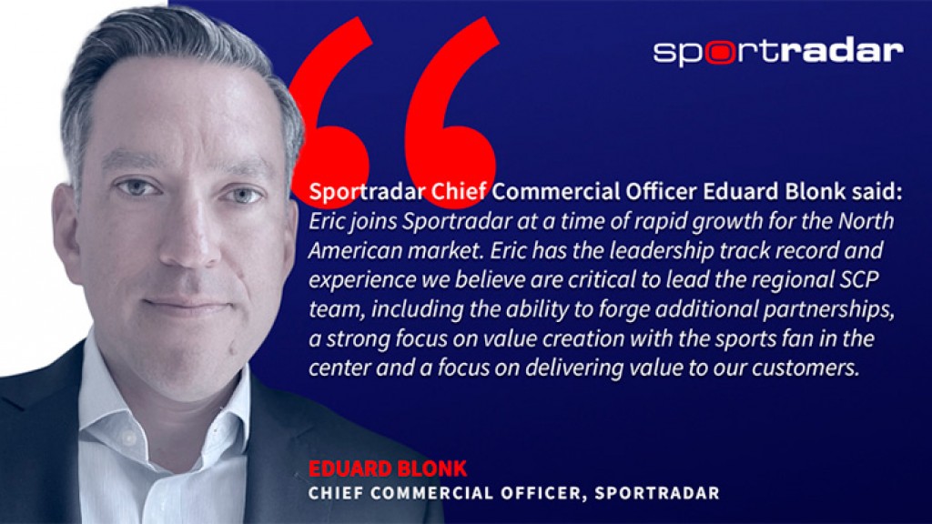 Sportradar Appoints Eric Conrad Managing Director, Strategic Partnerships & Content for North America 