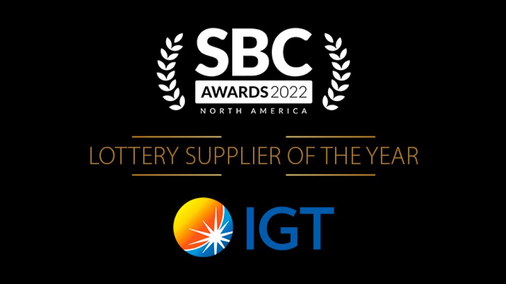 IGT Reinforces Industry Leadership with Lottery Supplier of the Year Win at 2022 SBC Awards North America