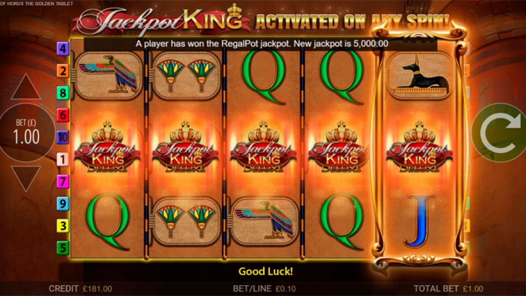 Blueprint Gaming invokes wins from the gods in Eye of Horus The Golden Tablet Jackpot King
