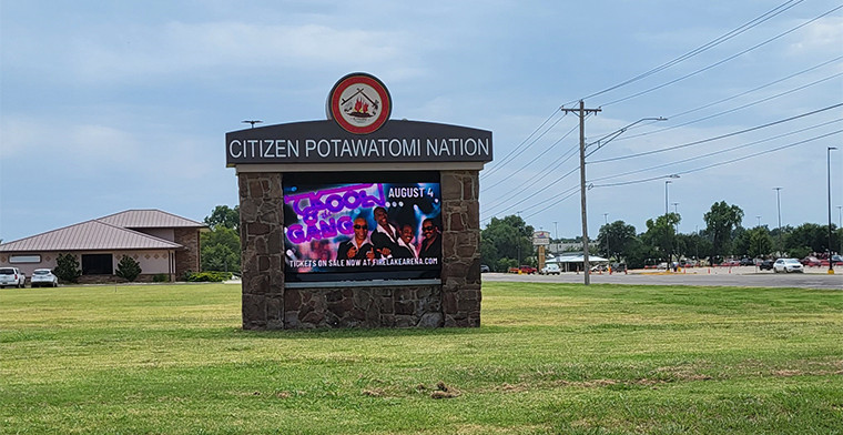 JCM Global installs multiple outdoor signs for Citizen Potawatomi Nation