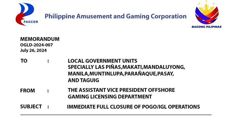 PAGCOR slams disinformation on POGO closure order