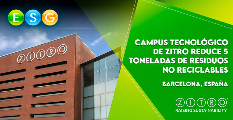 El Campus Tecnológico de Zitro Barcelona consigue la reducción de 5 toneladas de residuo reciclable