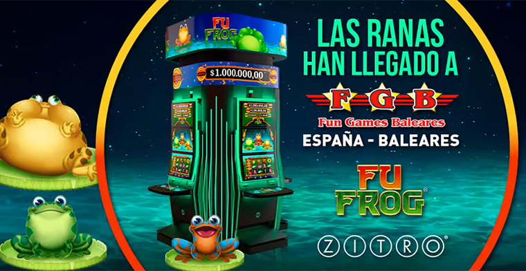 Las ranitas de  FU FROG hacen de las suyas en los salones de  Fun Games Baleares