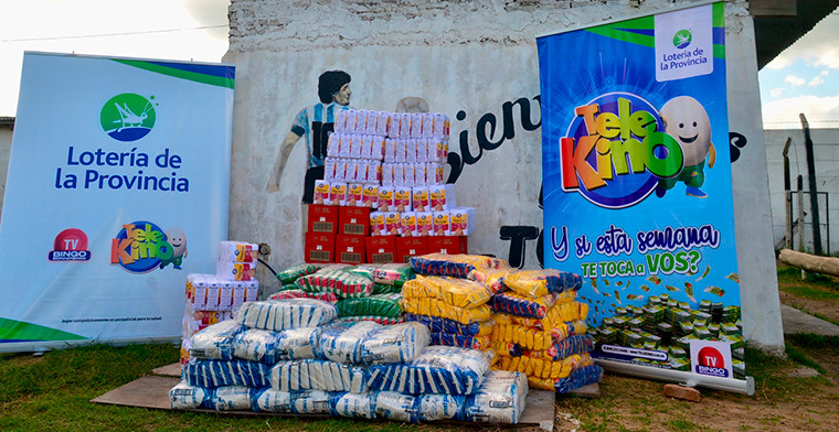 Telekino y la Loteria de la Provincia de Buenos Aires entragan una tonelada de alimentos