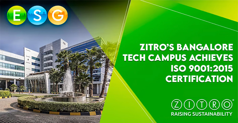 Zitro obtiene la Certificación ISO 9001:2015 en su Campus Tecnológico de Bangalore