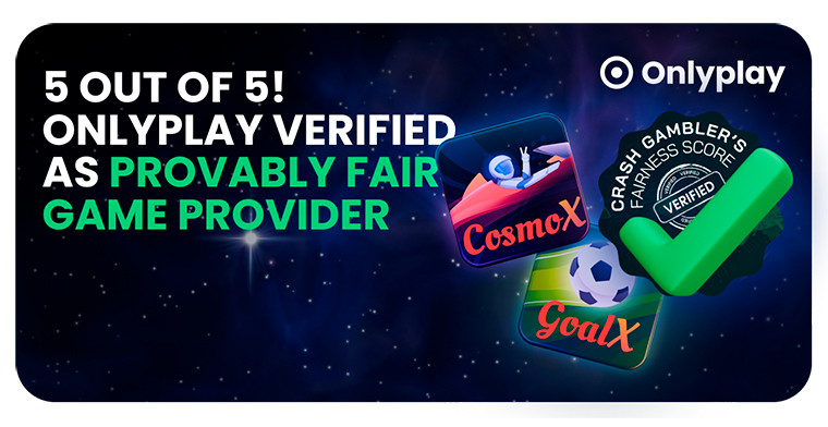 Onlyplay verificado como proveedor de juegos Provably Fair