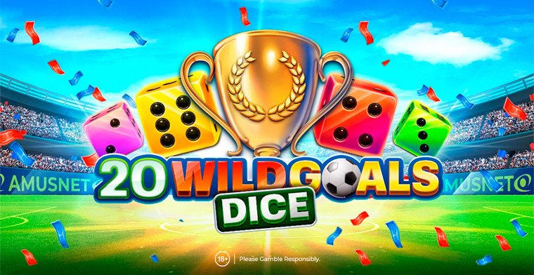 Entre em um estádio de sorte e emoção com o 20 Wild Goals Dice da Amusnet