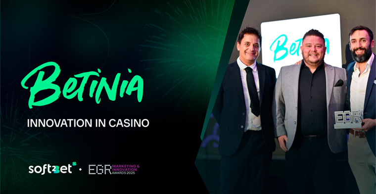 Betinia, de Soft2Bet, premiada por su innovación en casinos en los EGR Awards 2025