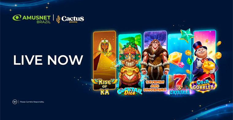 Amusnet entra ao vivo na Cactus Gaming e fortalece sua posição no mercado brasileiro