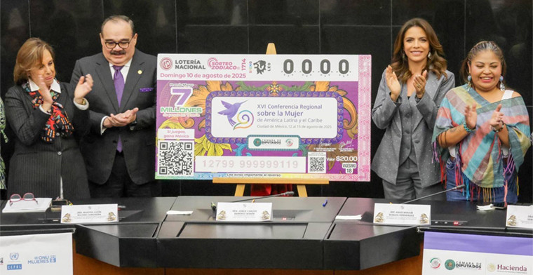 México: Lotería Nacional impulsa la XVI Conferencia Regional sobre la Mujer con billete conmemorativo