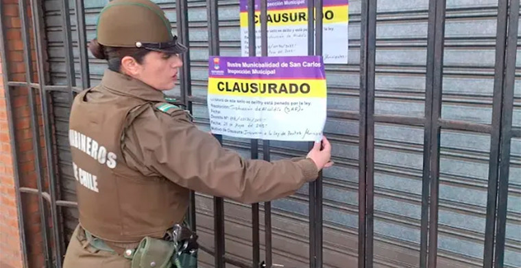 Chile: Clausuran casinos de máquinas de juegos en San Carlos