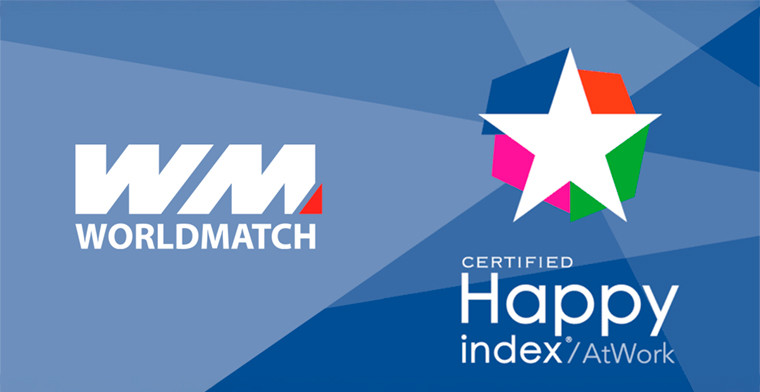WorldMatch obtiene la certificación HappyIndex® AtWork 2025 por el alto nivel de satisfacción de sus empleados