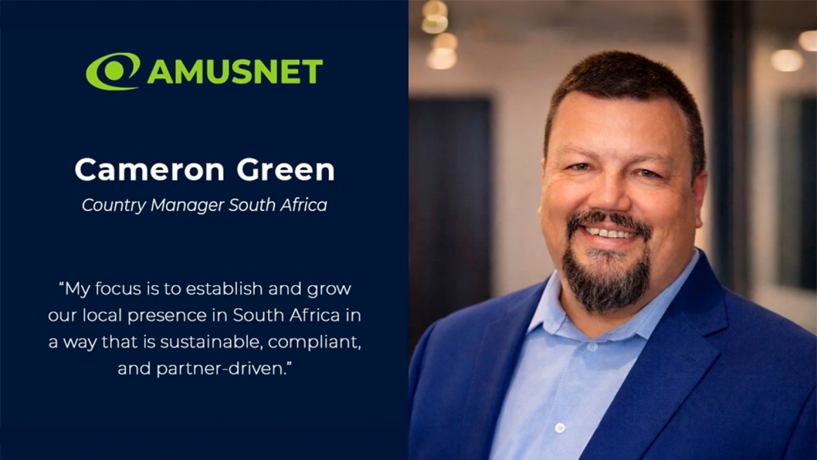 Cameron Green Named Amusnet Country Manager for South Africa