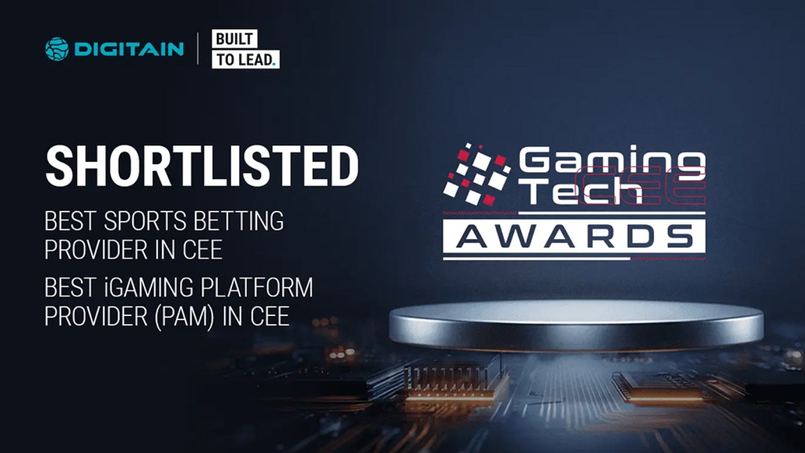 Digitain nominada en dos categorías clave de los GamingTECH CEE Awards