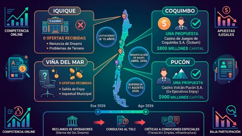 Chile enfrenta una licitación de casinos con baja competencia