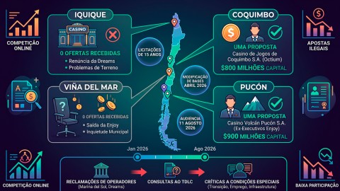 Chile enfrenta licitação de cassinos com baixa concorrência