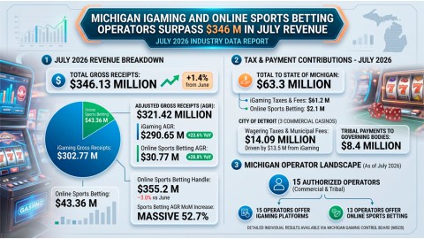Michigan iGaming and Online Sports Betting Operators Surpass $346 M in July Revenue
