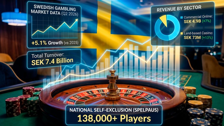 Swedish Gambling Market Sees 5.1% Growth with USD 776.88 Million Turnover