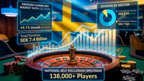 Swedish Gambling Market Sees 5.1% Growth with USD 776.88 Million Turnover