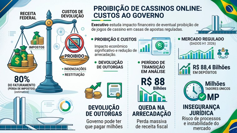 Proibição de cassinos online pode gerar custos ao Governo
