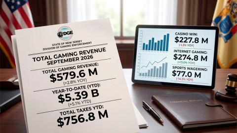 September 2026: New Jersey Reports Growth in Total Gaming Revenue